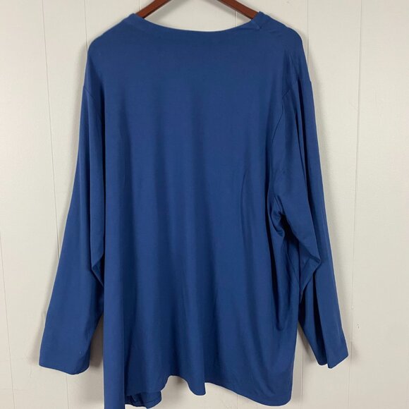 J. JILL Wearever Collection Open Front Cardigan Sweater Womens 4X Blue Plus Size - Picture 3 of 9